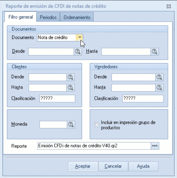 Reporte emisión de CFDI de notas de crédito Portal de Clientes Siigo