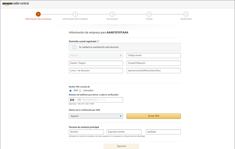 Amazon Registro como vendedor Portal de Clientes Siigo Aspel
